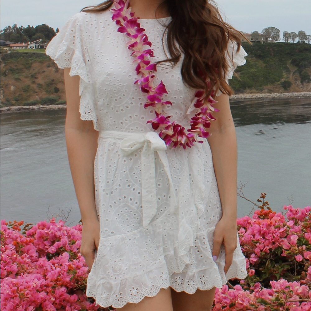 Princess Polly White Eyelet Mini Dress